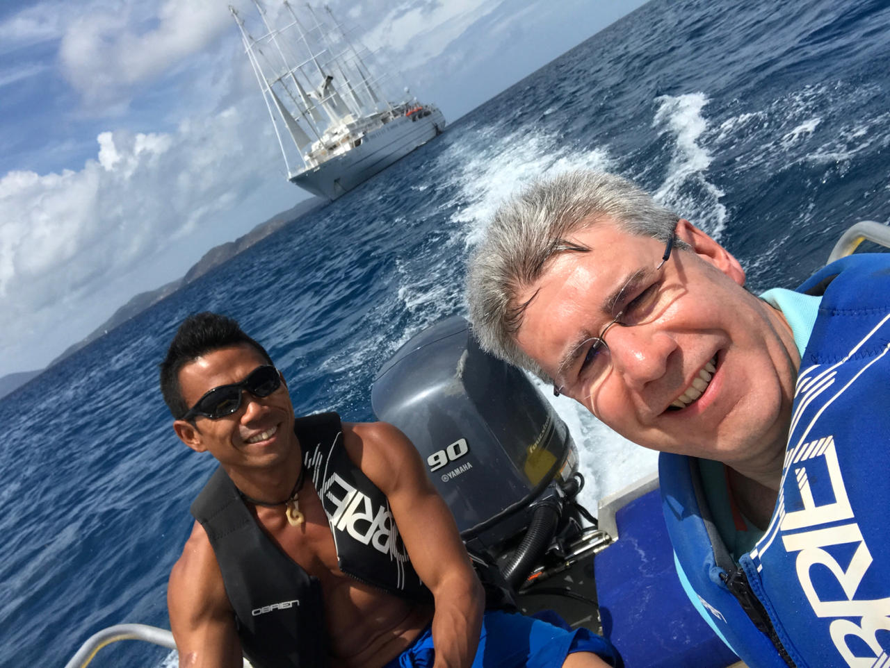 Steve enjoying a Zodiac outing at sea
