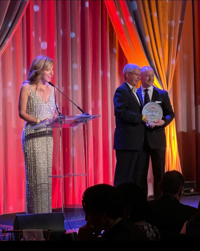 Steve receiving cruise-industry recognition