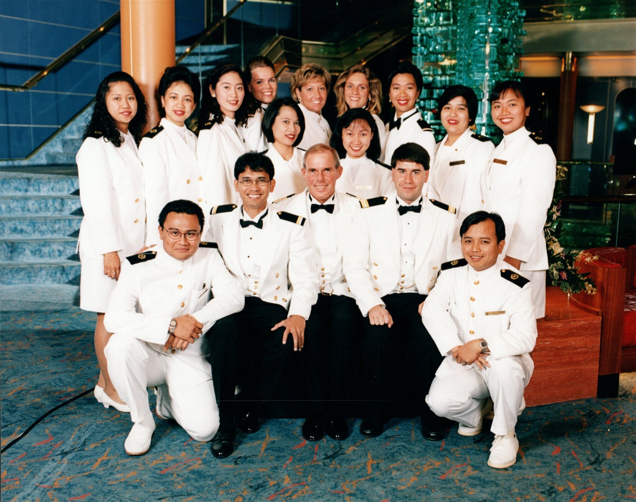 Steve with the Front Office and Purser’s Team aboard ms Maasdam in 1997
