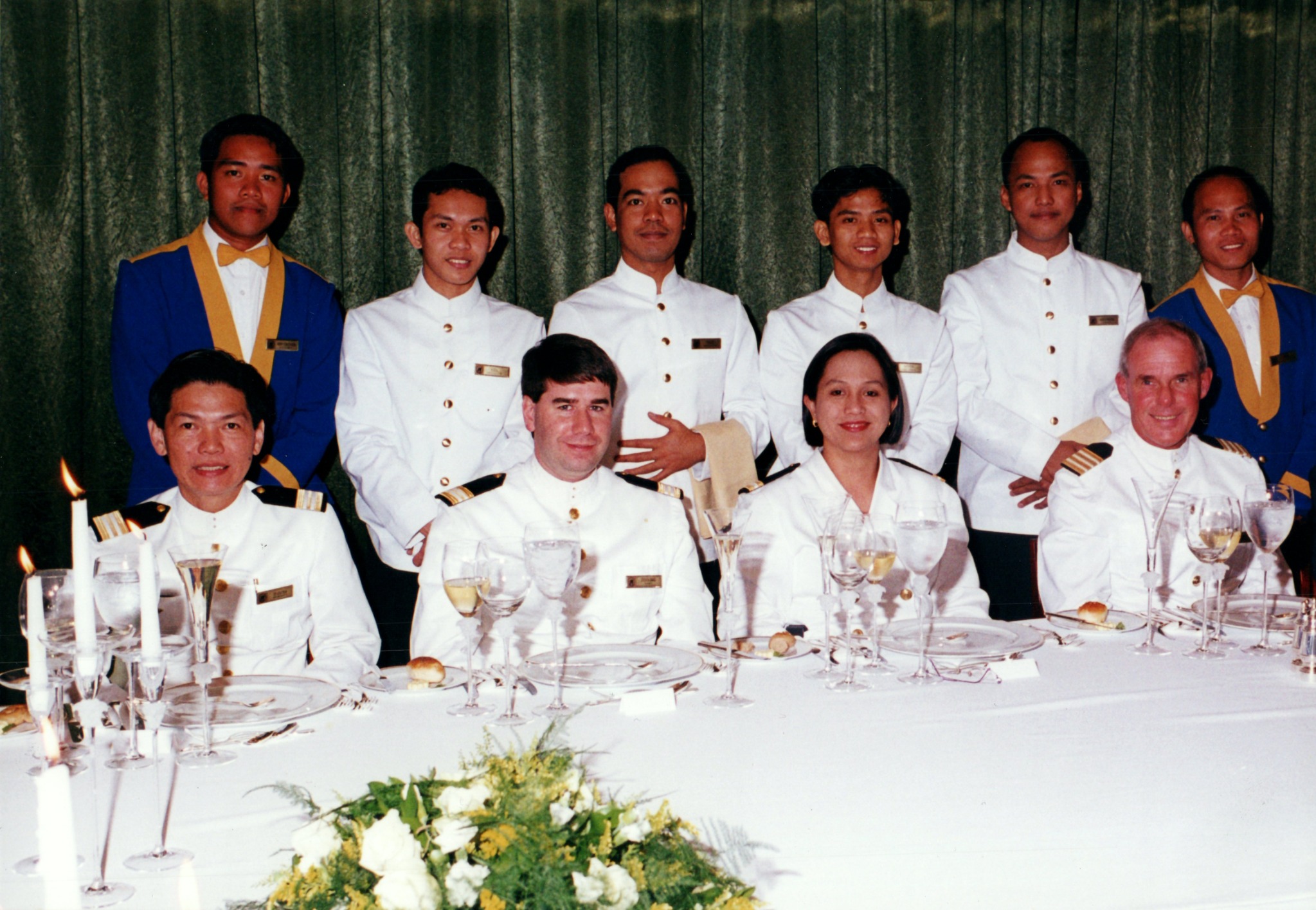 Steve at the Hotel Manager’s Table during the 2000 world cruise