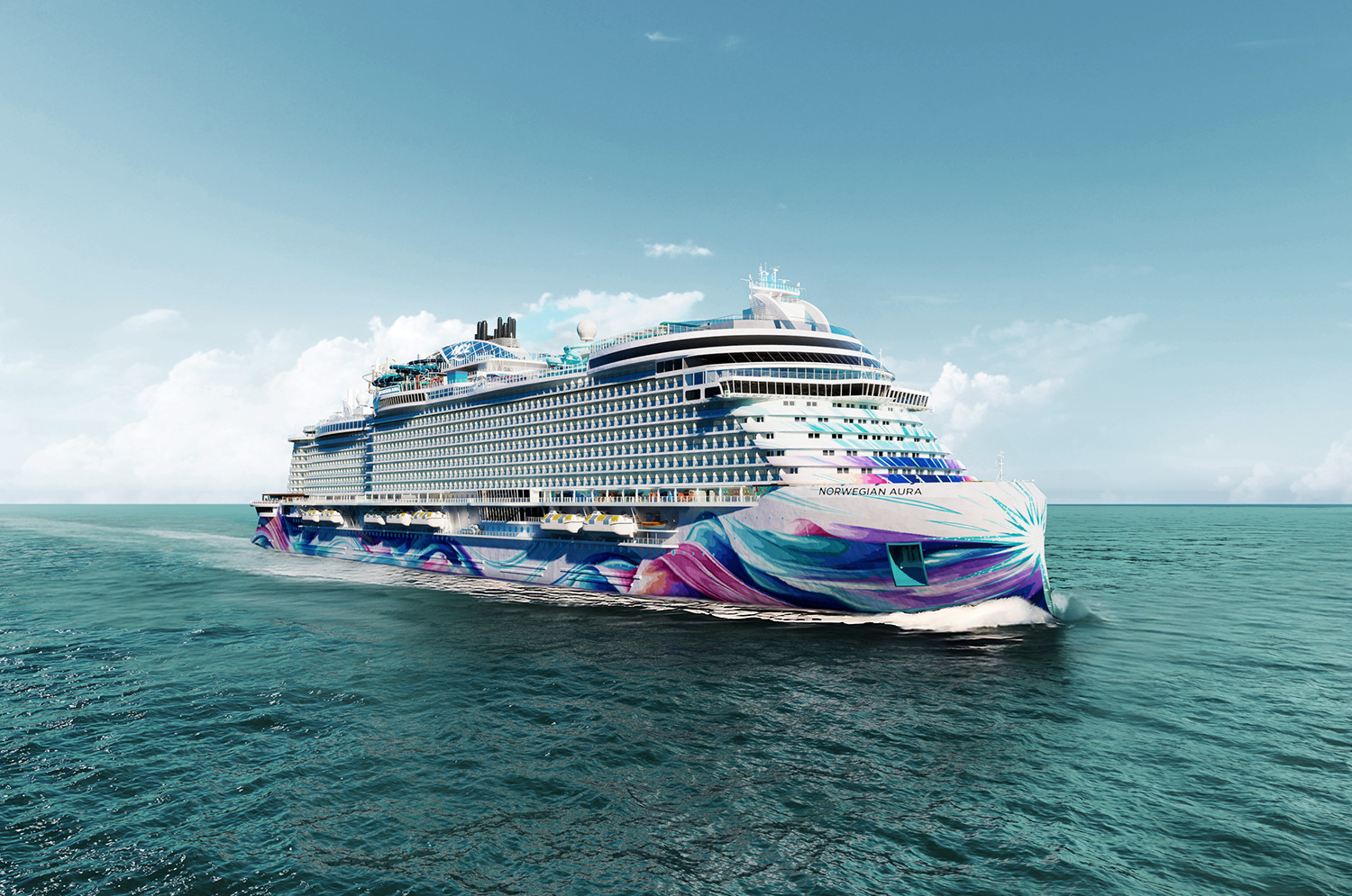 Norwegian Aura sailing at sea